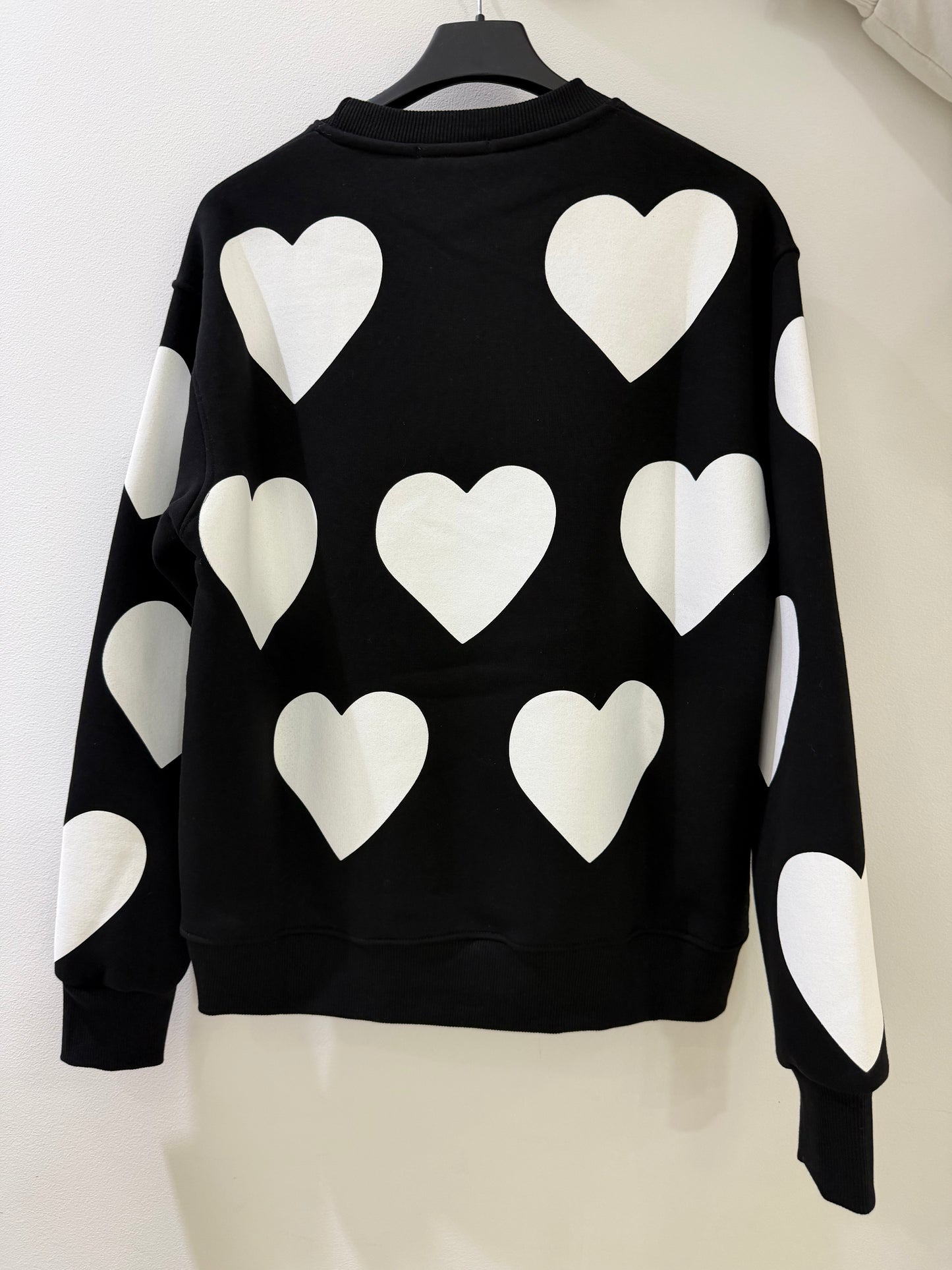 Felpa Nera Cuoricini Superculture - Malerba Showroom