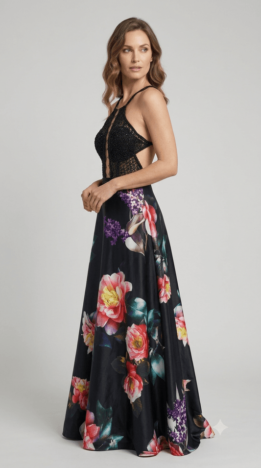 Abito Bon Ton da cerimonia +stola fantasia floreale - Malerba Showroom