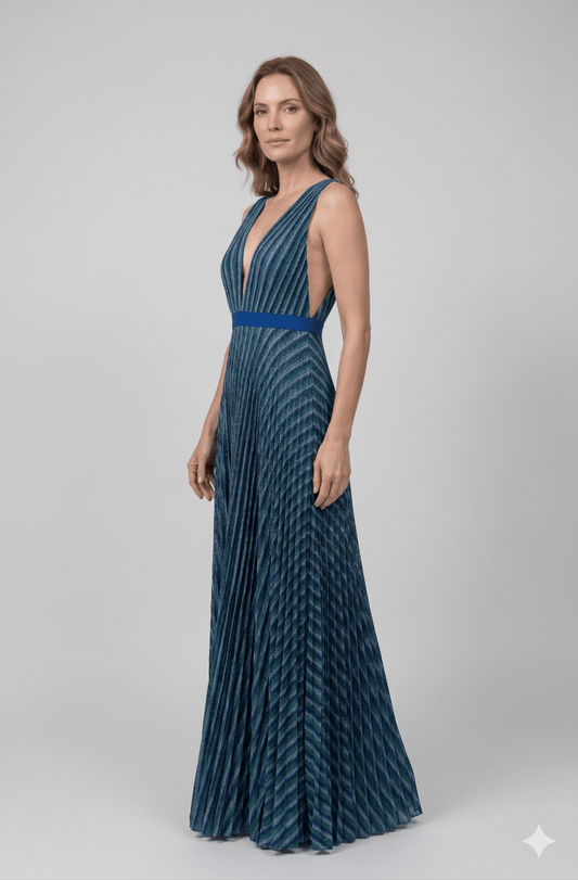 Abito Da Cerimonia Plissettato - Malerba Showroom