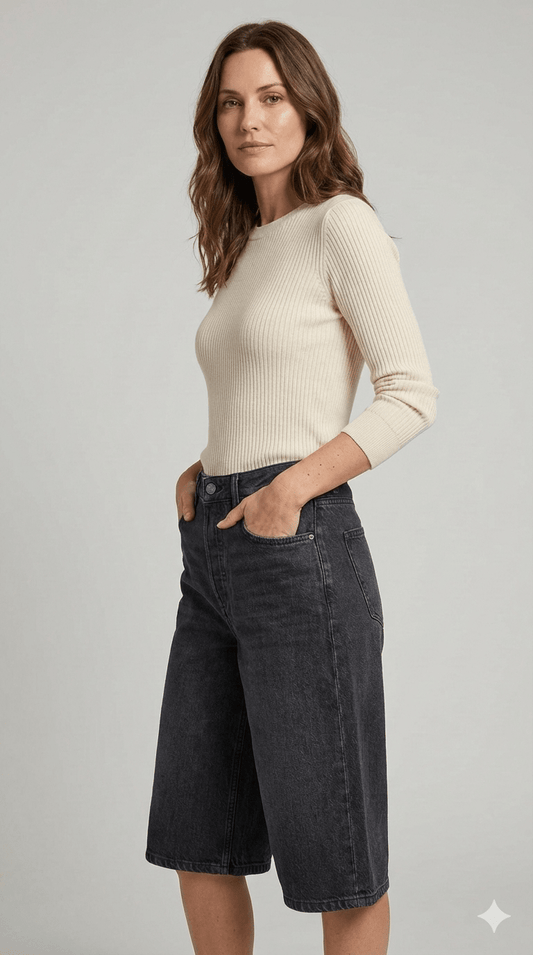 Bermuda Lungo Le Streghe Nero - Malerba Showroom