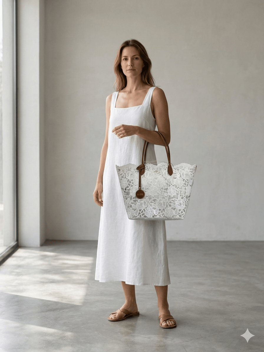 Borsa MBRC tessuto macramè - Malerba Showroom
