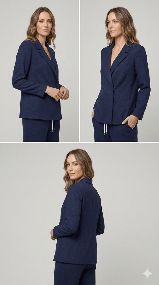 Completo Blu Trama Lucida Emme Marella - Malerba Showroom