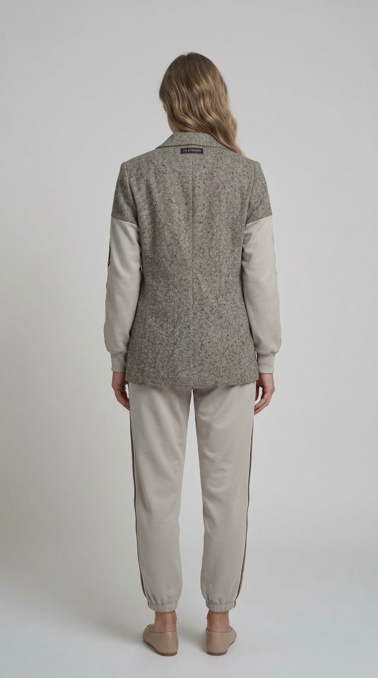 Completo Over Le Streghe beige/sabbia con bande laterali - Malerba Showroom