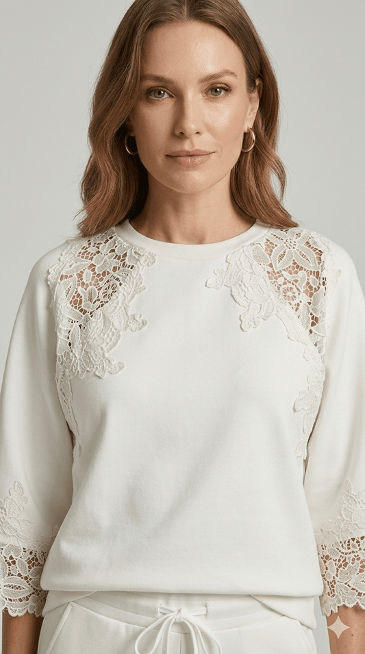 Felpa le Streghe con dettagli in Pizzo - Malerba Showroom