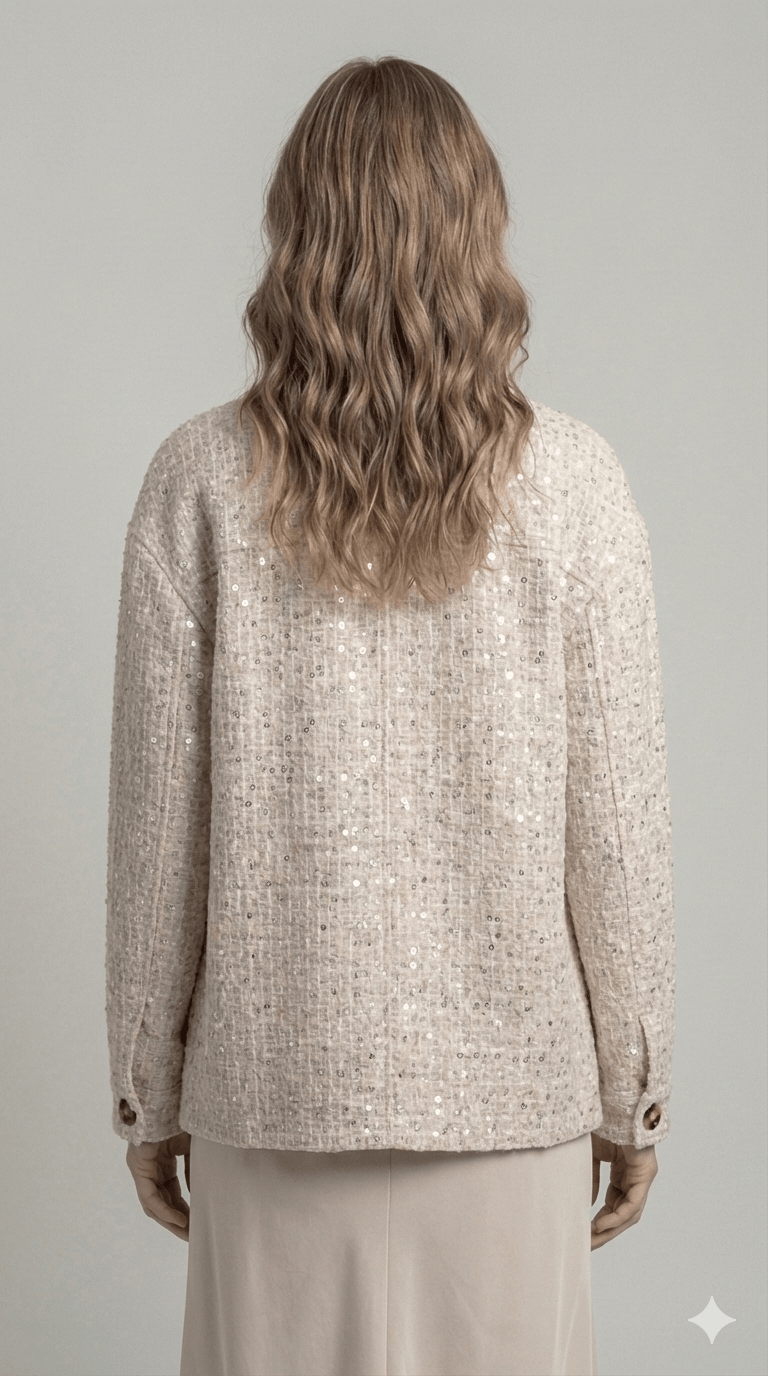 Giacca Emme Marella Panna con paillettes - Malerba Showroom