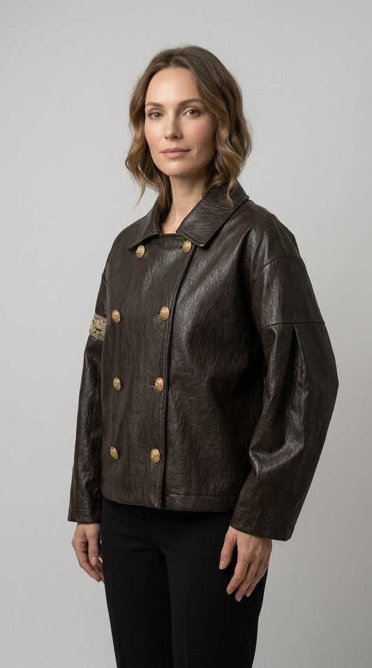 Giubbotto Le Streghe in pelle fettuccia - Malerba Showroom