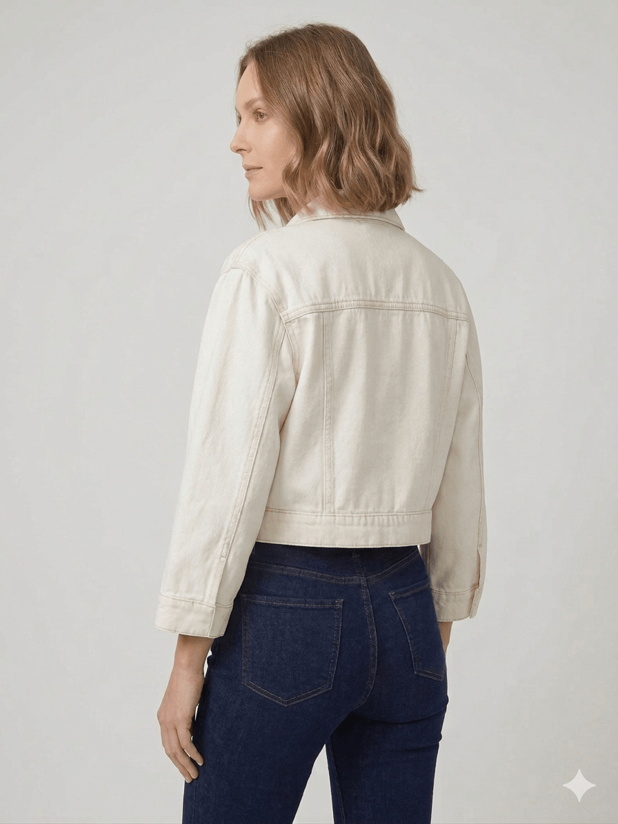 Giubbotto Vicolo Jeans e Bianco - Malerba Showroom