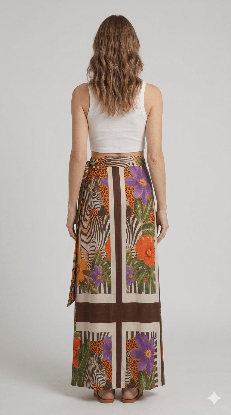 Gonna Pareo Vicolo fantasia tropicale - Malerba Showroom