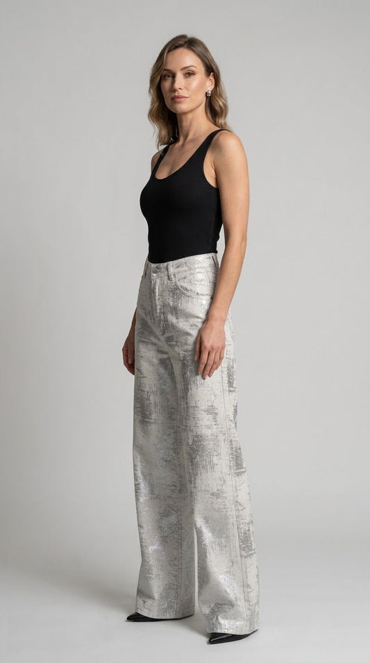 Pantalone Vicolo bianco effetto spalmato - Malerba Showroom