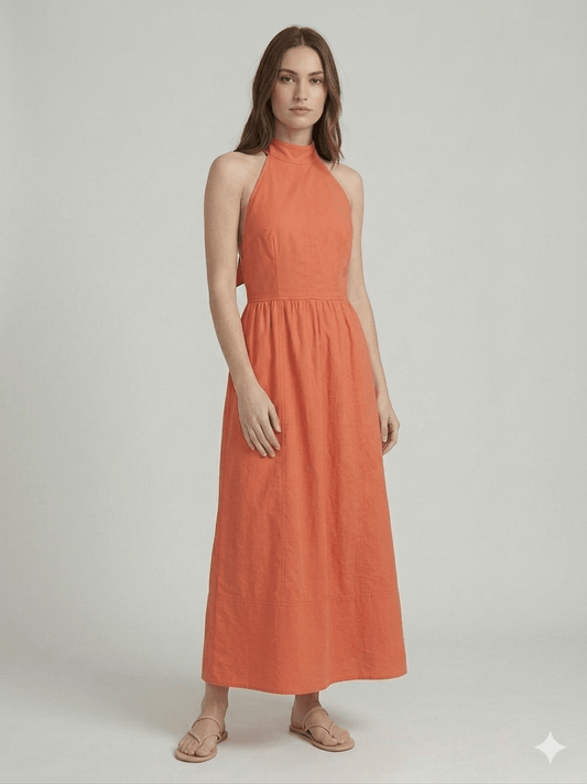 Vestito Pennyblack corallo in cotone - Malerba Showroom