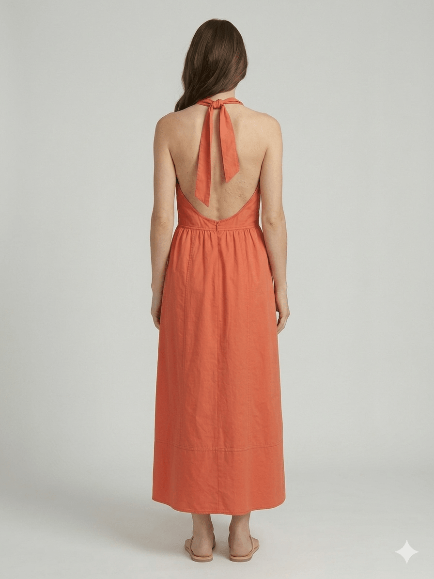 Vestito Pennyblack corallo in cotone - Malerba Showroom
