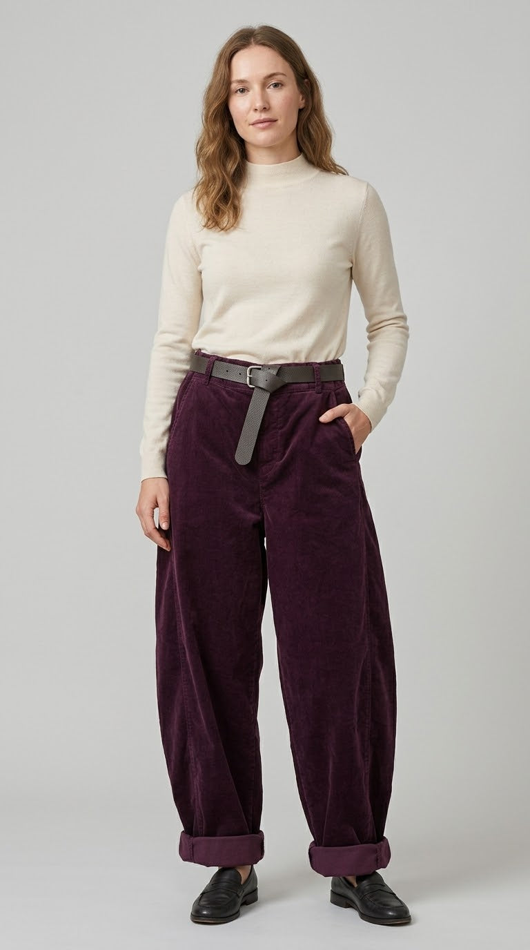 Pantalone Kikisix ovetto in velluto 2 var. colore