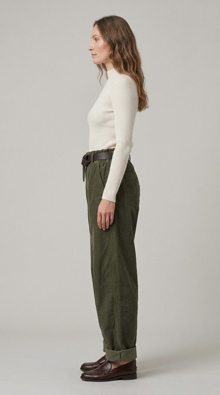 Pantalone Kikisix ovetto in velluto 2 var. colore
