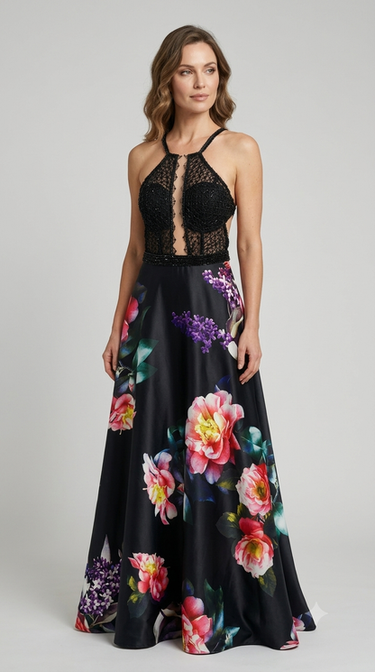 Abito Bon Ton da cerimonia +stola fantasia floreale