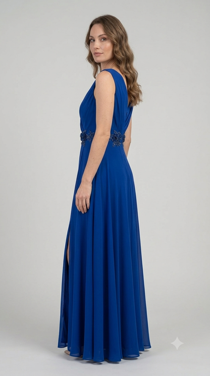 Abito lungo Autentica Musani blu royal + stola