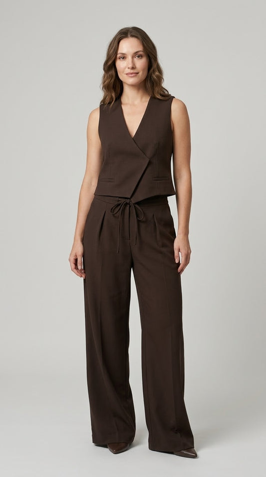 Completo Two Way tre pezzi moro giacca,gilet,pantalone