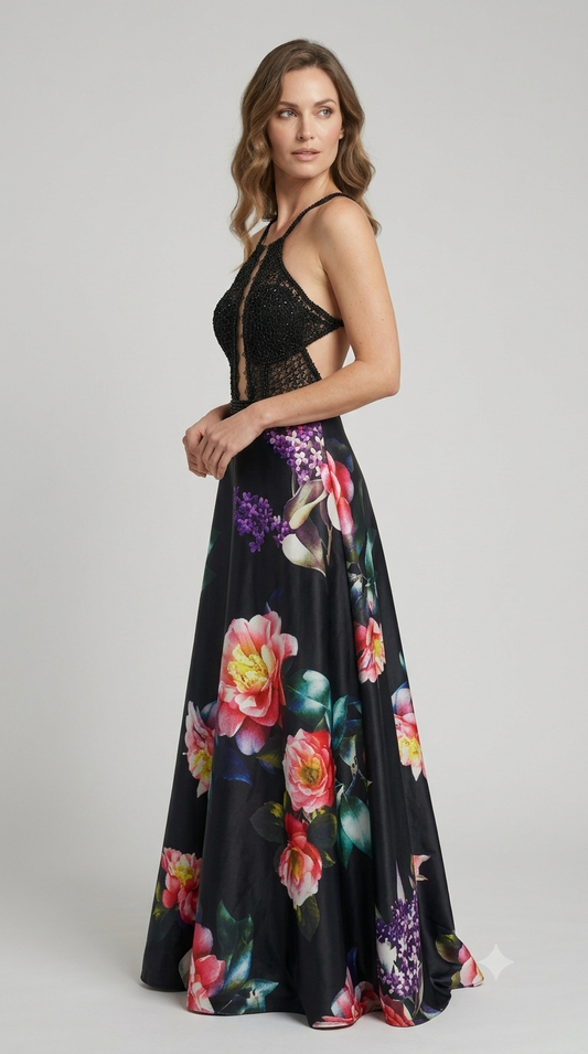 Abito Bon Ton da cerimonia +stola fantasia floreale