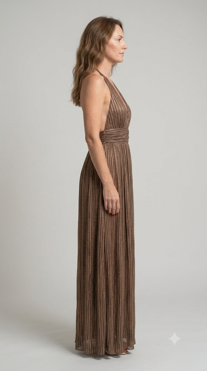 Abito Silence marrone con paillettes
