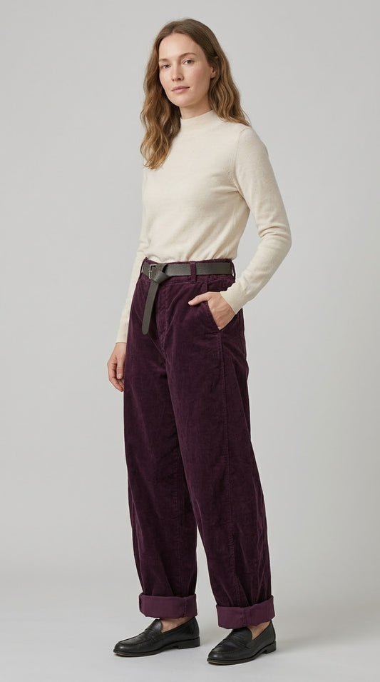 Pantalone Kikisix ovetto in velluto 2 var. colore