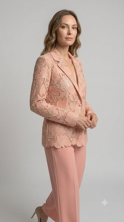 Blazer Silence in pizzo macramè rosa