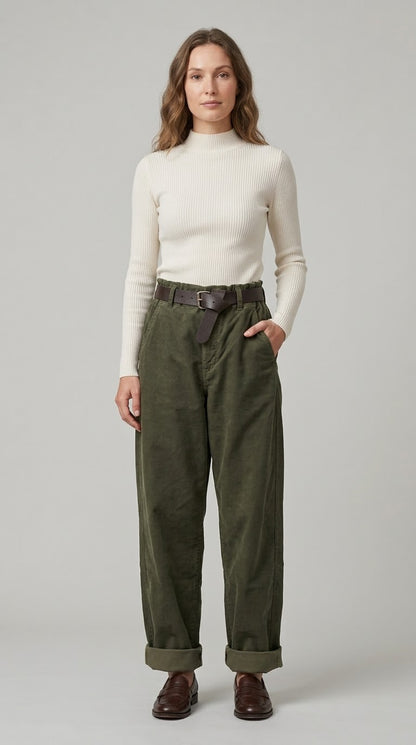Pantalone Kikisix ovetto in velluto 2 var. colore