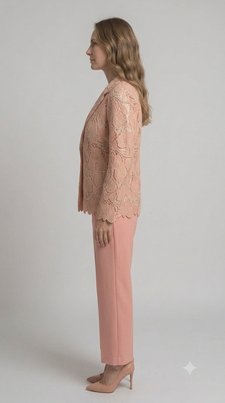 Blazer Silence in pizzo macramè rosa