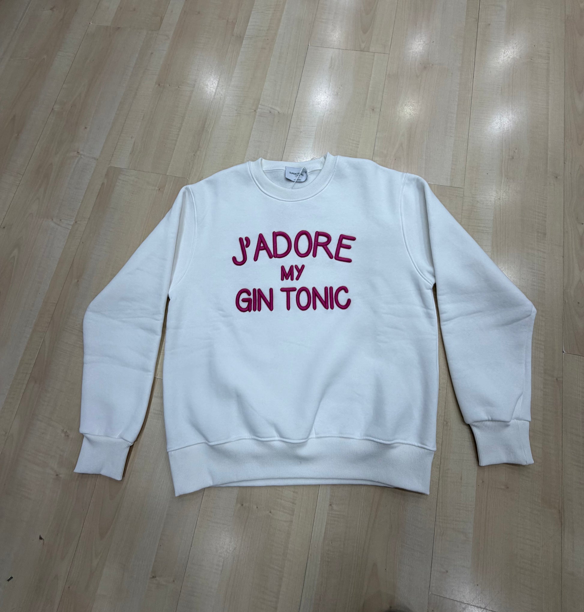 Felpa Bianca Jin Tonic Superculture - Malerba Showroom
