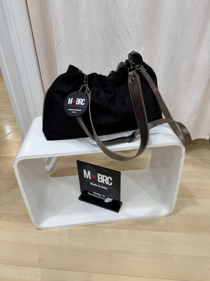 Borsa In Pelle Nero/Fango Massimo Braccialini