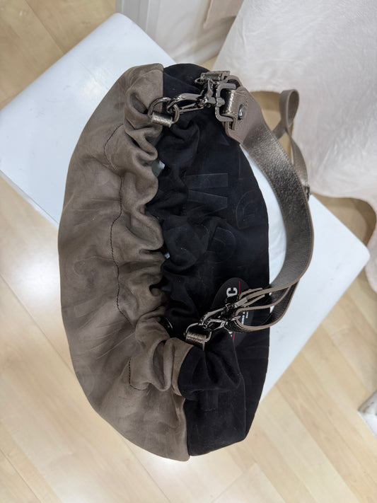 Borsa In Pelle Nero/Fango Massimo Braccialini