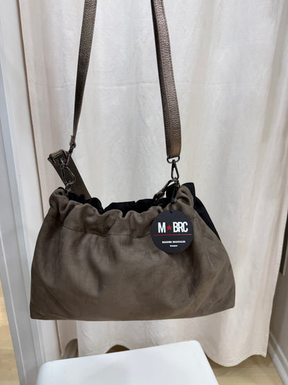 Borsa In Pelle Nero/Fango Massimo Braccialini