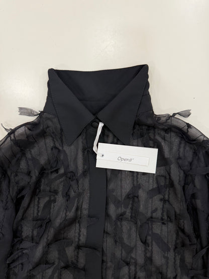 Camicia Fiocchetti Panna/nero Operà