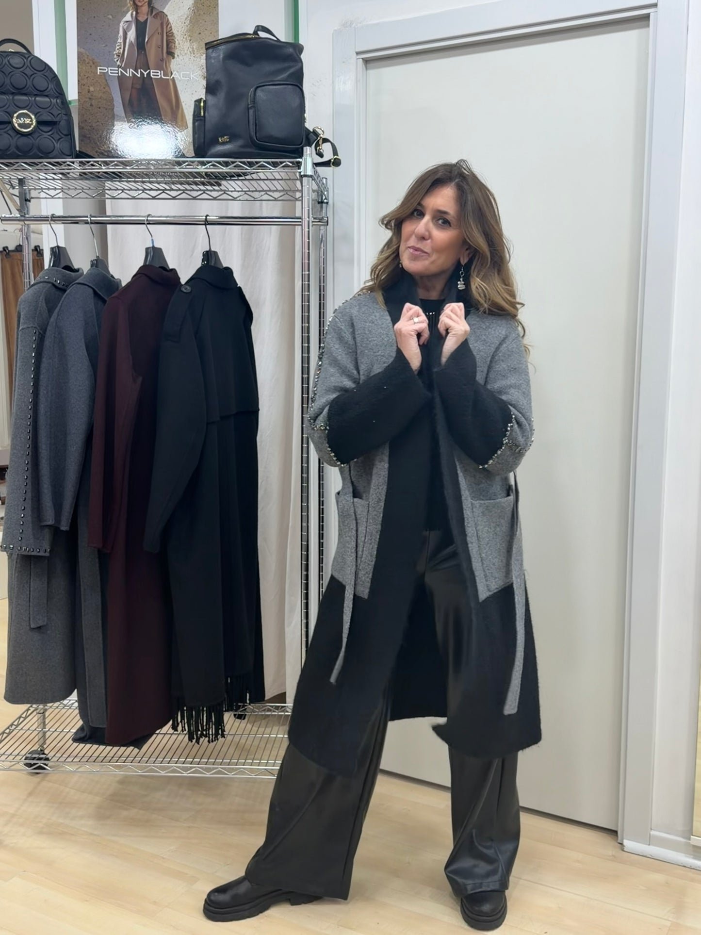 cappotto nero-grigio Vicolo