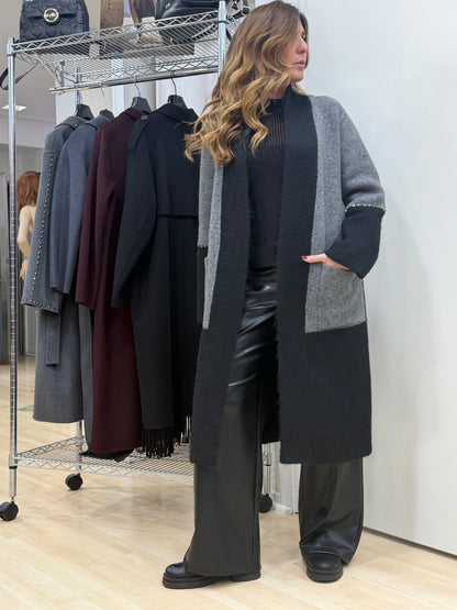 cappotto nero-grigio Vicolo