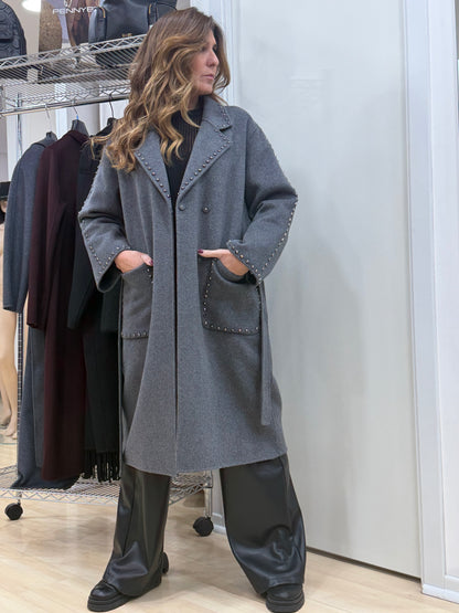 Cappotto grigio Vicolo con borchie