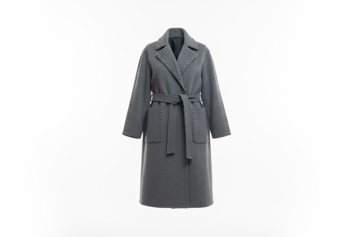 Cappotto grigio Vicolo con borchie