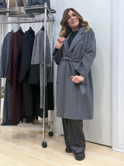 Cappotto grigio Vicolo con borchie