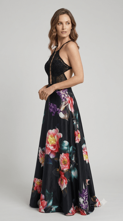 Abito Bon Ton da cerimonia +stola fantasia floreale - Malerba Showroom