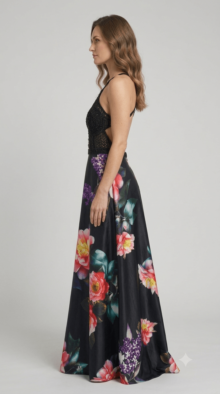 Abito Bon Ton da cerimonia +stola fantasia floreale - Malerba Showroom