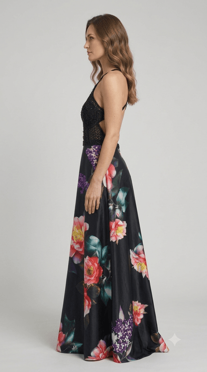 Abito Bon Ton da cerimonia +stola fantasia floreale - Malerba Showroom