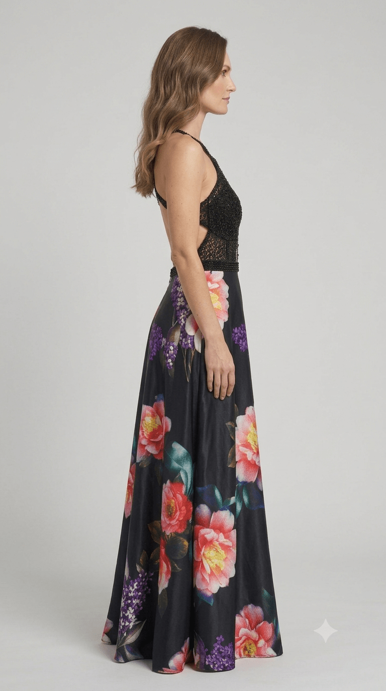 Abito Bon Ton da cerimonia +stola fantasia floreale - Malerba Showroom