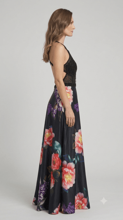 Abito Bon Ton da cerimonia +stola fantasia floreale - Malerba Showroom
