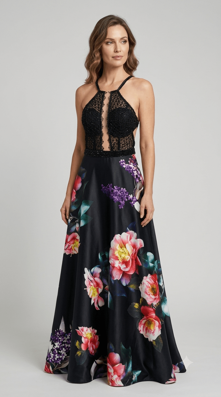 Abito Bon Ton da cerimonia +stola fantasia floreale - Malerba Showroom