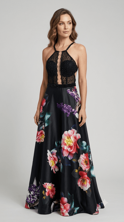 Abito Bon Ton da cerimonia +stola fantasia floreale - Malerba Showroom