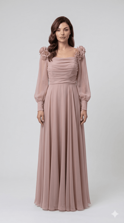 Abito Da Cerimonia Cipria - Malerba Showroom
