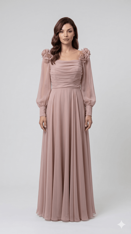 Abito Da Cerimonia Cipria - Malerba Showroom