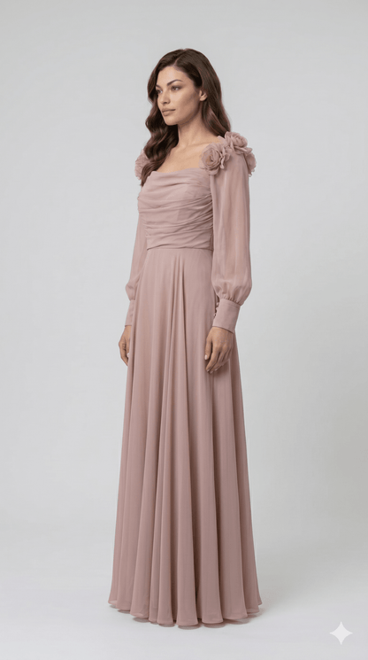 Abito Da Cerimonia Cipria - Malerba Showroom