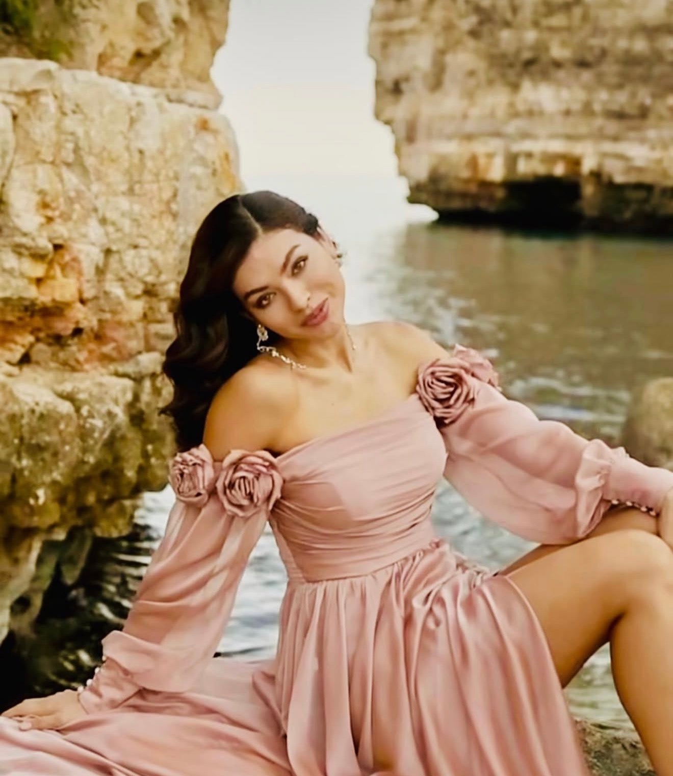 Abito Da Cerimonia Cipria - Malerba Showroom