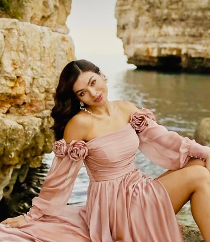 Abito Da Cerimonia Cipria - Malerba Showroom