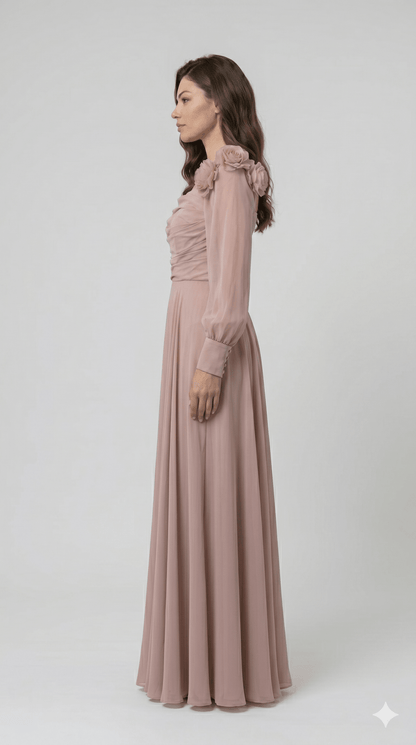 Abito Da Cerimonia Cipria - Malerba Showroom
