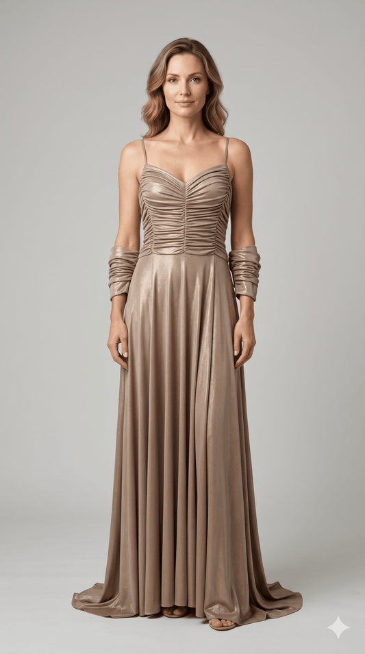 Abito Elegante Dorato Operà - Malerba Showroom